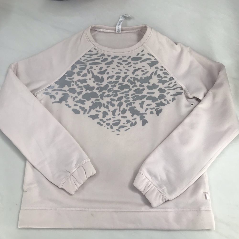 Lululemon light pink sweater shirt with leopard